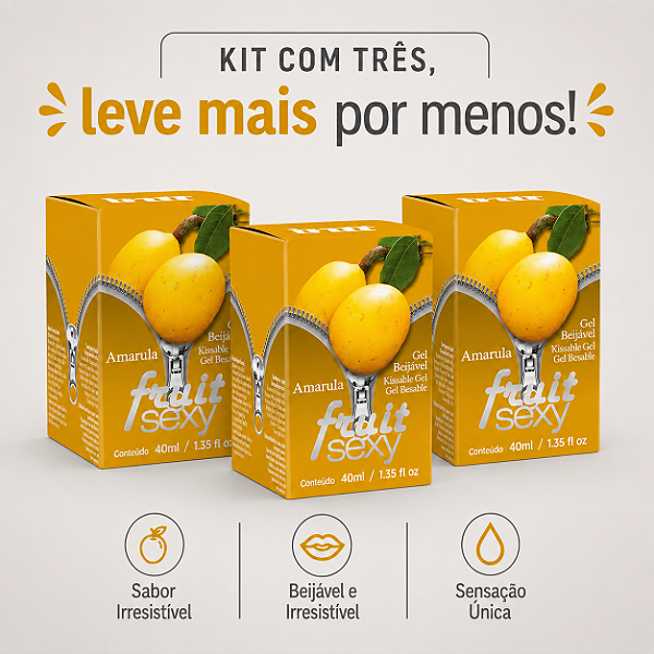 KIT COM TRES FRUIT SEXY HOT AMARULA 40ml ( cada sai por 14,93 no pix )