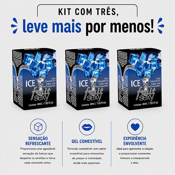 KIT COM TRES FRUIT SEXY ICE 40ml ( cada sai por 14,93 no pix )