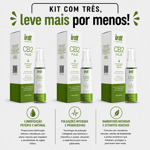 KIT COM TRES CB2 PULSE COM TERPENOS DA AMAZONIA 15g ( cada sai por 41,32 no pix )