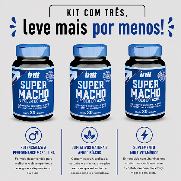 KIT COM TRES SUPER MACHO CÁPSULA ( cada sai por R$ 99,10 no pix )