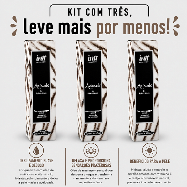 KIT COM TRES ANIMALS INTT 130ml ( cada sai por R$ 31,89 no pix )
