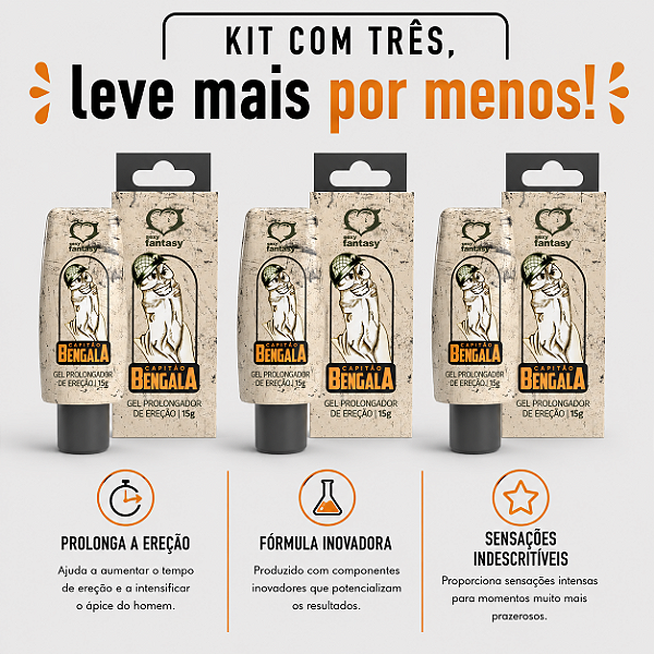 KIT COM TRES CAPITÃO BENGALA PROLONGADOR ( cada sai por R$ 10,95 no pix )