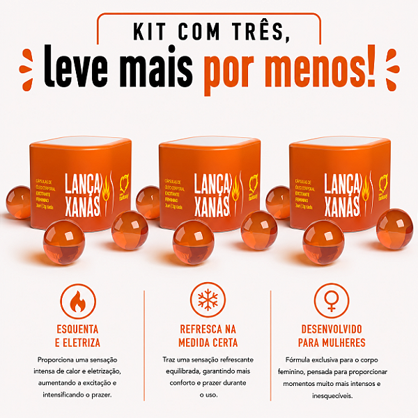 KIT COM TRES LANÇA XANAS EXCITANTE FEMININO CÁPSULA 3un ( cada sai por R$ 5,97 no pix )