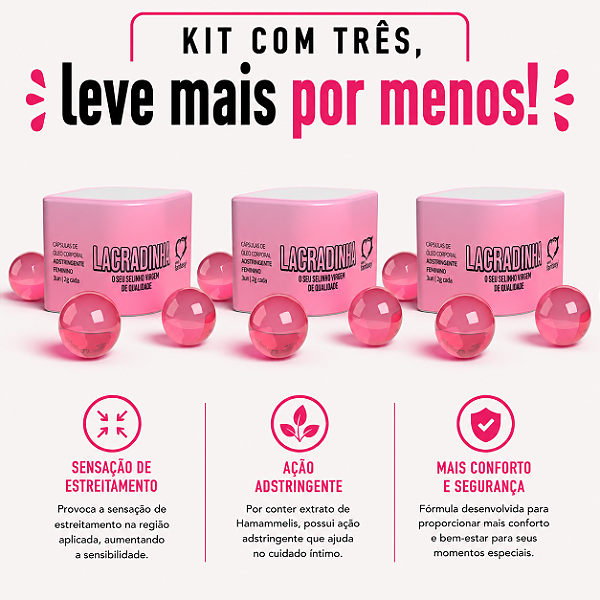KIT COM TRES LACRADINHA ADSTRINGENTE CÁPSULA 3un ( cada sai por R$ 5,97 no pix )