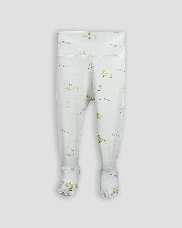 Calça comfort com pé estampada