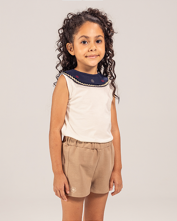 Blusa flor Off-white