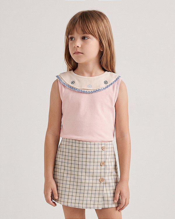 Blusa flor Rosa bebê