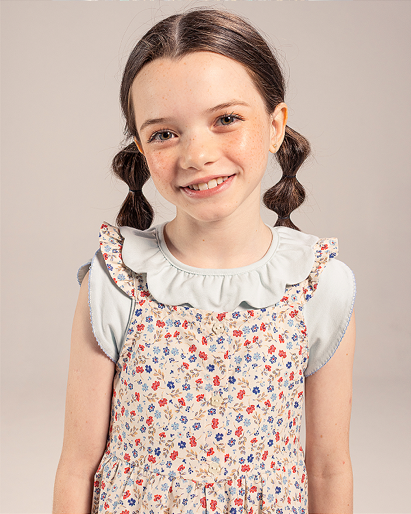 Blusa girassol Verde calmaria Azul claro