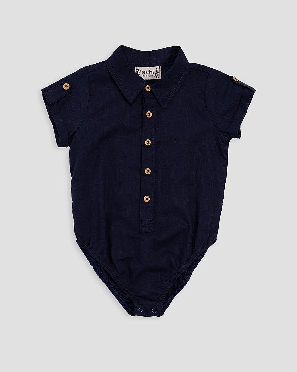 Body camisa manga curta Marinho