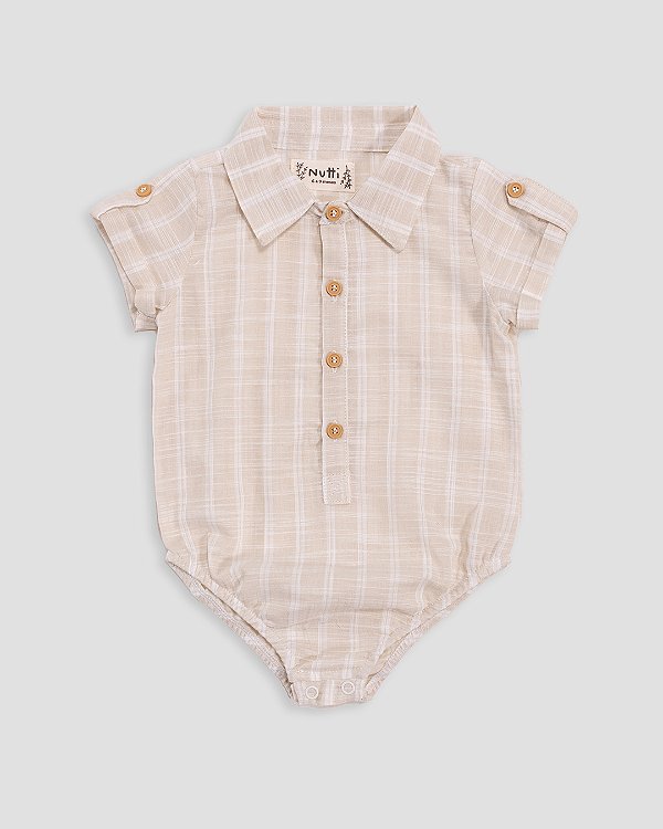 Body camisa manga curta Listrado natural