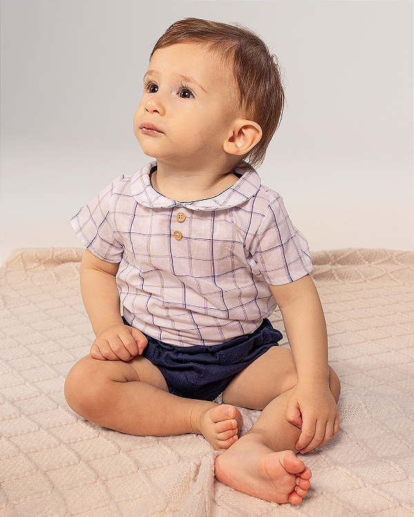 Bata violino Quadriculado lilás