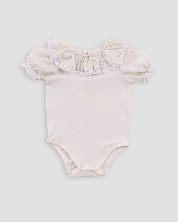 Body camponesa manga curta Off-white