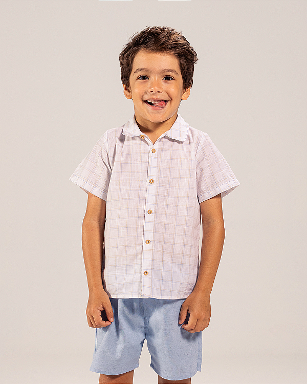 Camisa bálsamo Quadriculado areia