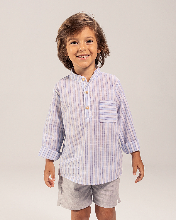 Bata folhagem Listra marinho