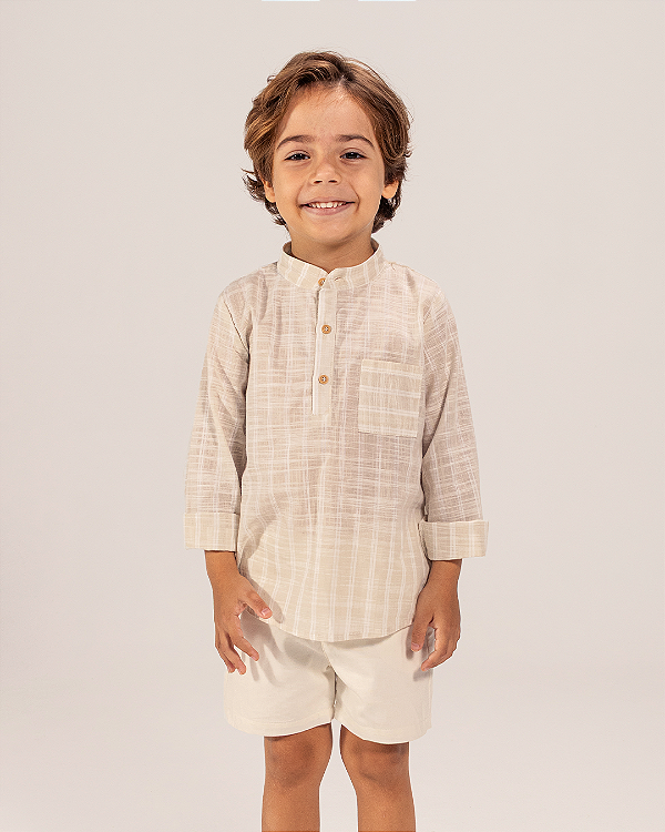 Bata folhagem Listrado natural