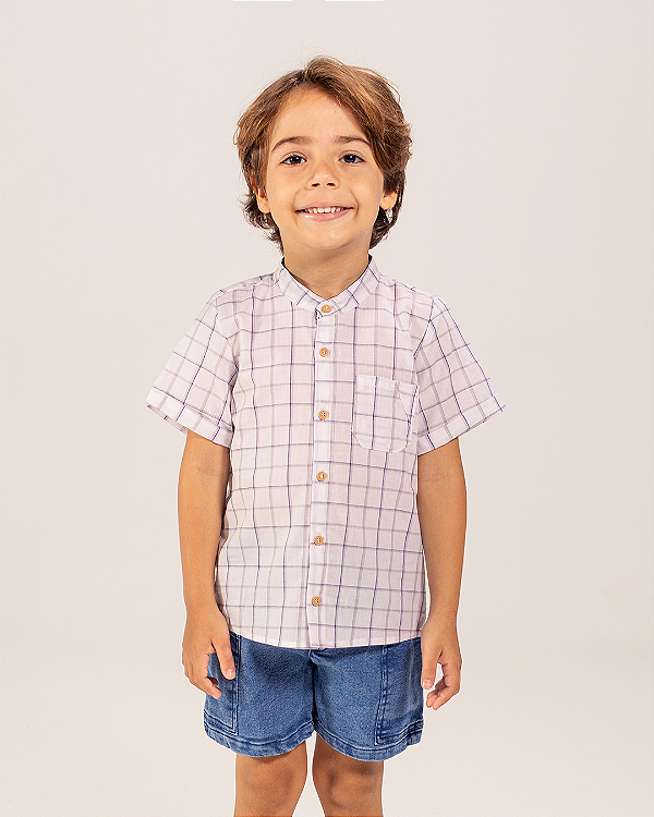 Camisa montanha Quadriculado lilás