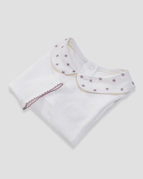 Body baby poá Off-white + lilás