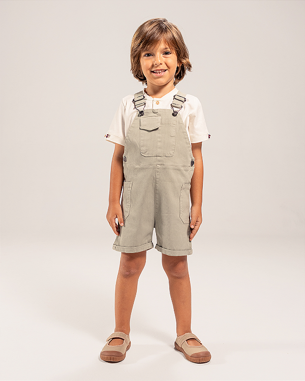 Jardineira cotelê summer Verde