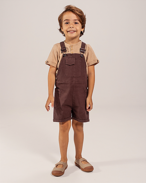 Jardineira cotelê summer Chocolate