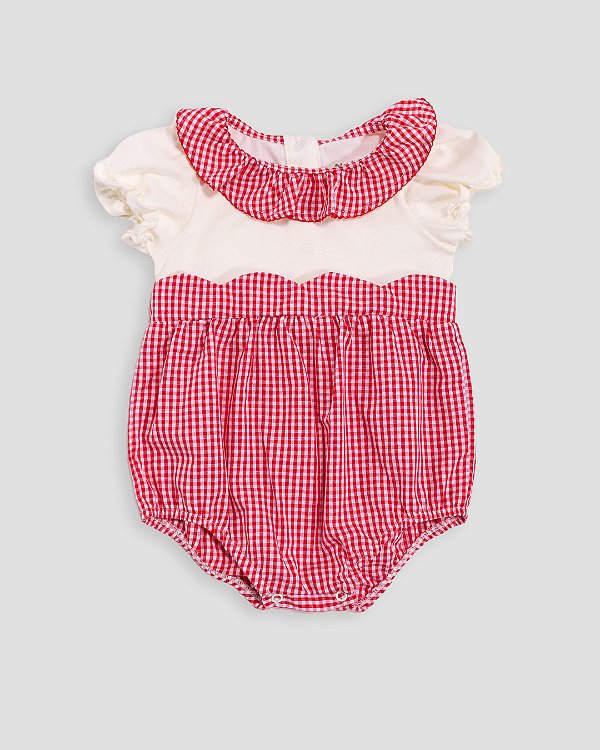 Romper solar Xadrez vermelho