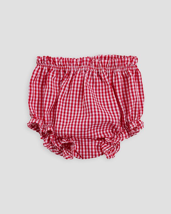 Tapa fralda vintage Xadrez vermelho