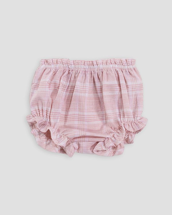 Tapa fralda vintage Xadrez rosa