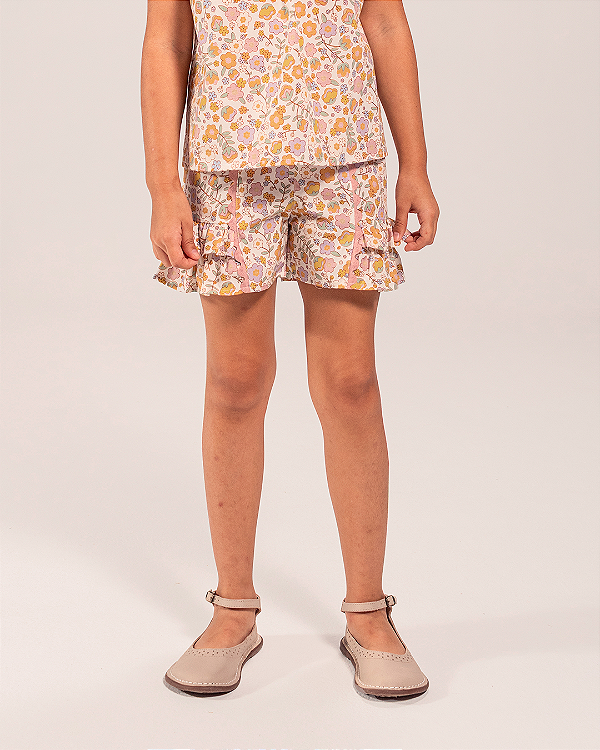 Short babados Estampa encanto