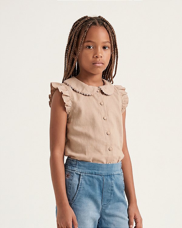 Blusa fofa Areia