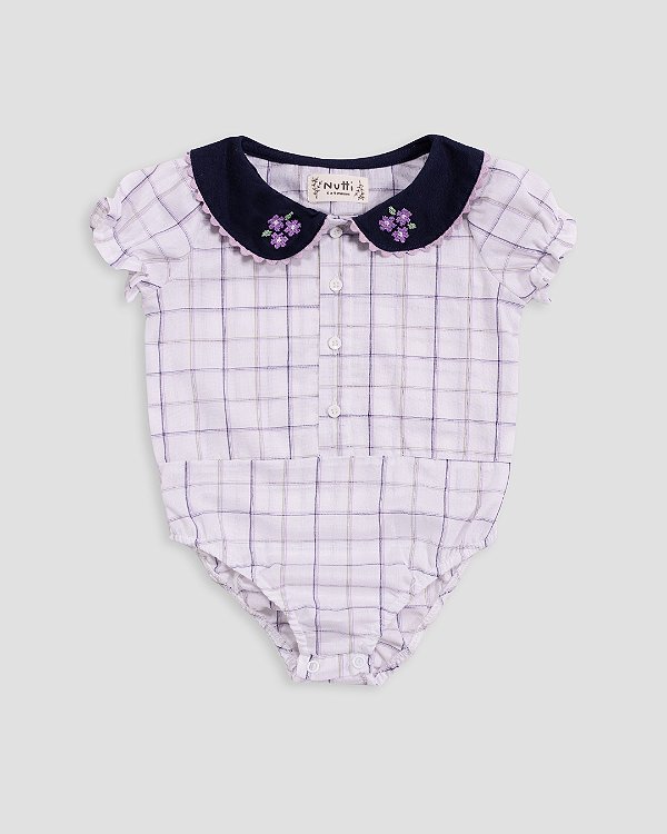 Body tulipa Quadriculado lilás