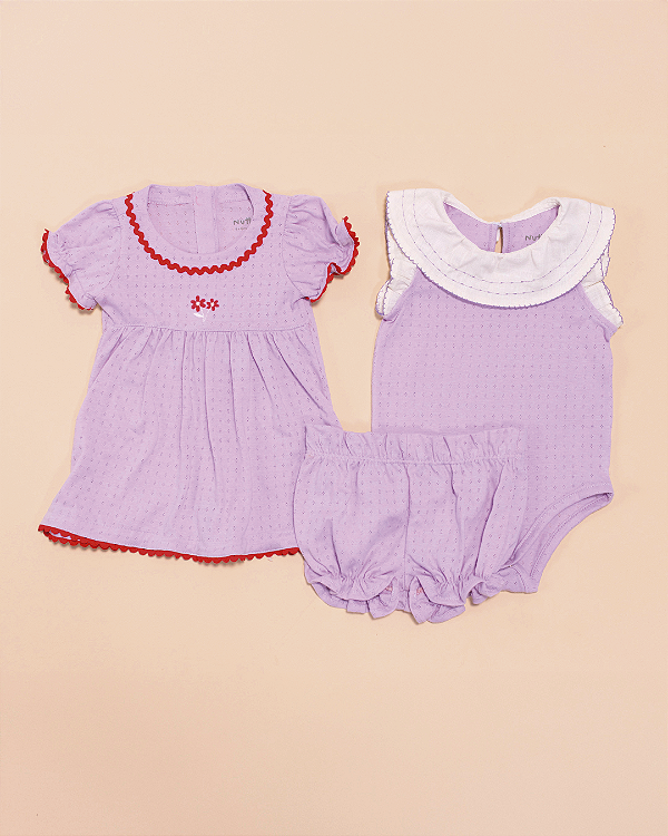 Short conforto textura Lilás