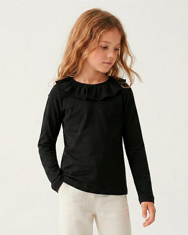 Blusa pétala Preto
