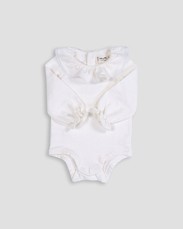 Body camponesa manga longa Off-white