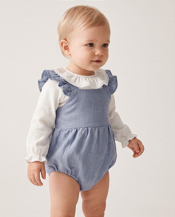 Body camponesa manga longa Off-white