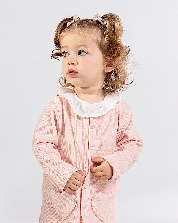 Body florzinhas Off-white + rosa