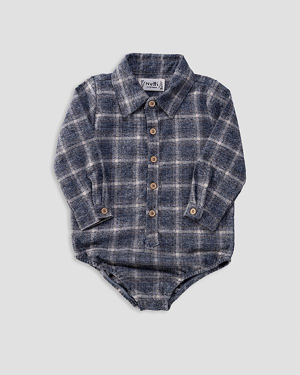 Body camisa Xadrez cinza