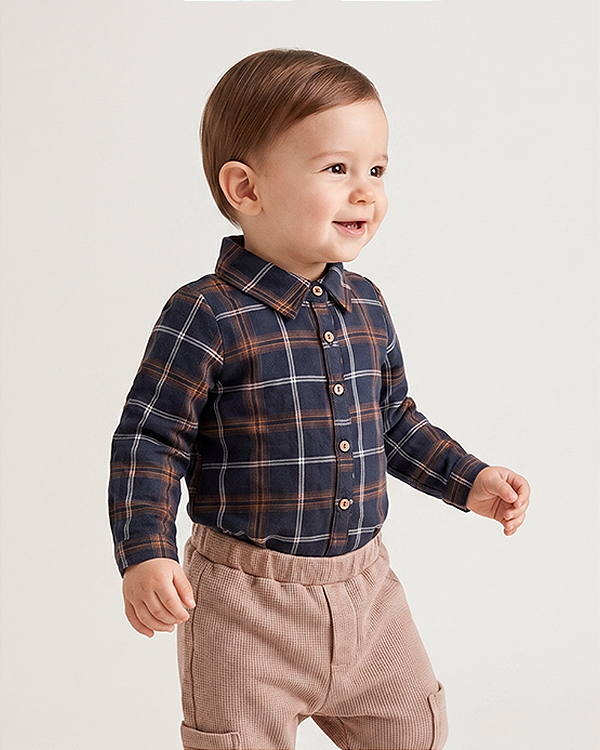 Body camisa Xadrez marinho