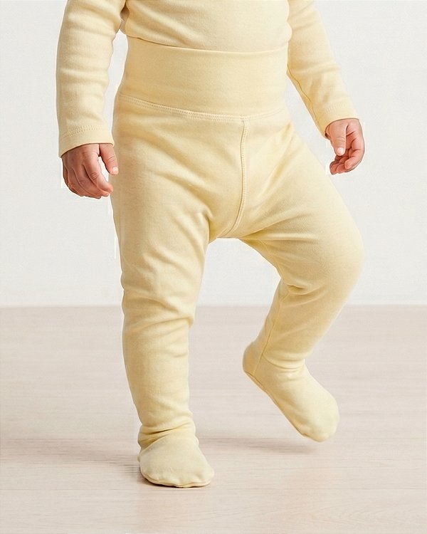 Calça comfort com pé Amarelo