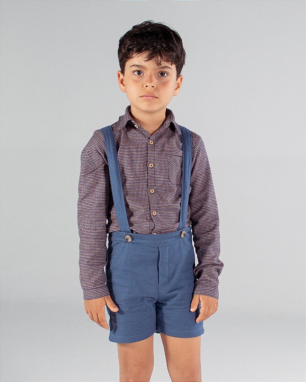 Camisa madeira Xadrez azul