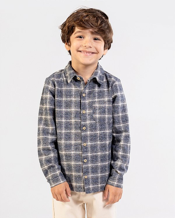 Camisa madeira Xadrez cinza