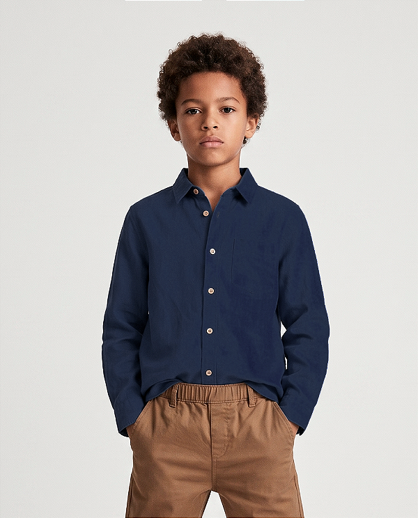 Camisa madeira Marinho