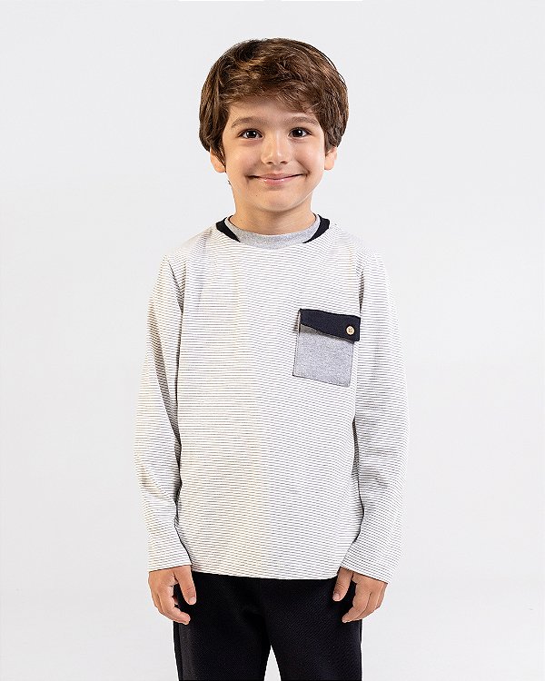 Camiseta chaminé Preto/branco