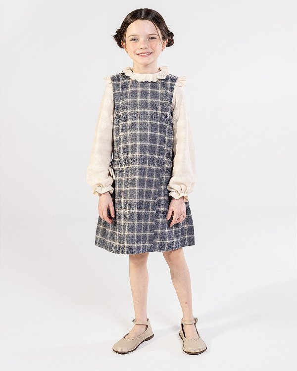 Vestido bossa Xadrez cinza