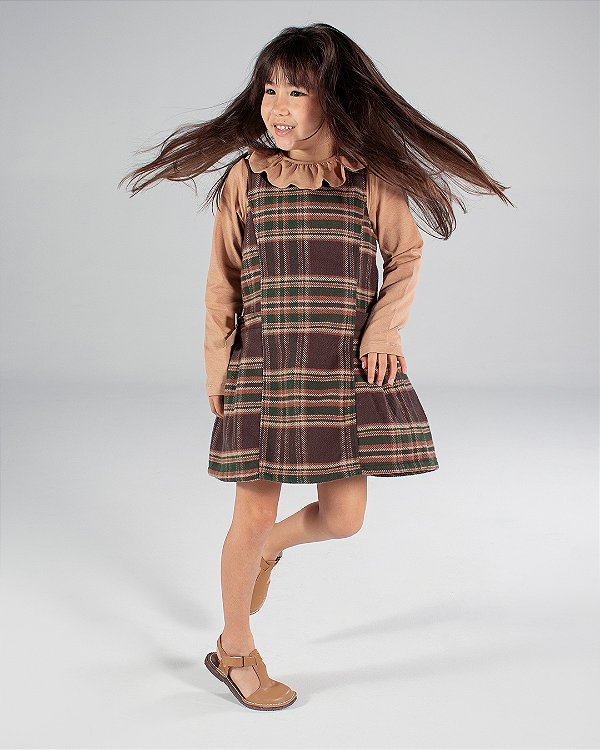 Vestido bossa Xadrez marrom