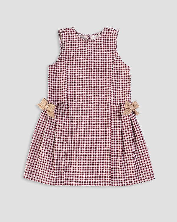 Vestido bossa Xadrez bordô