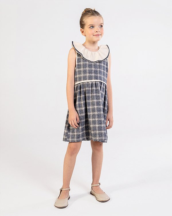 Vestido ternura Xadrez cinza