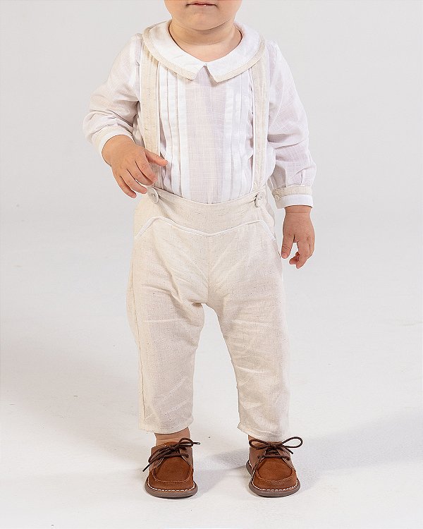 Calça com suspensório divino Natural