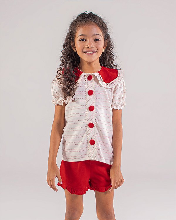 Camisa solar Vermelho