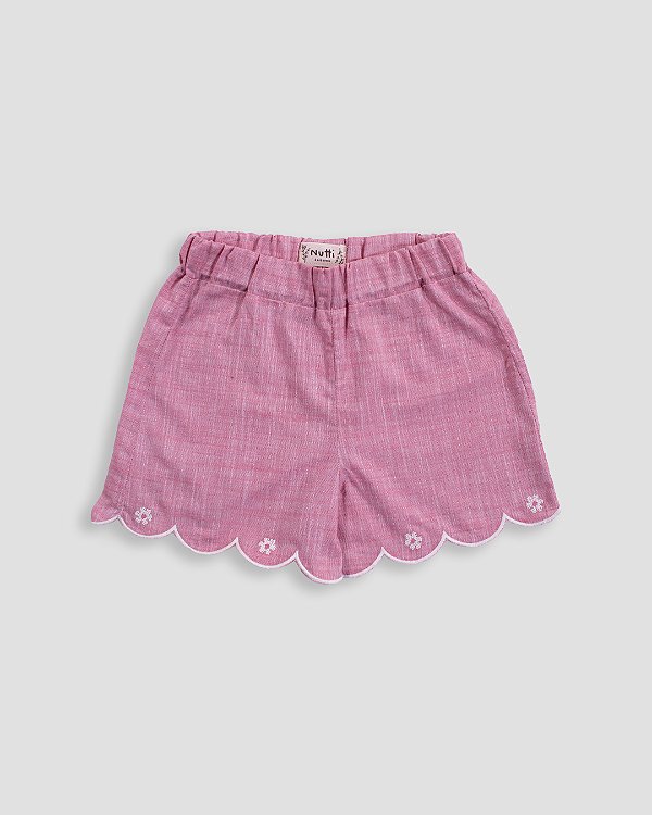 Short ponto cruz Cereja