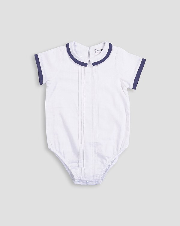 Body histórias Off-white + marinho