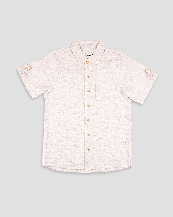 Camisa madeira manga curta Areia
